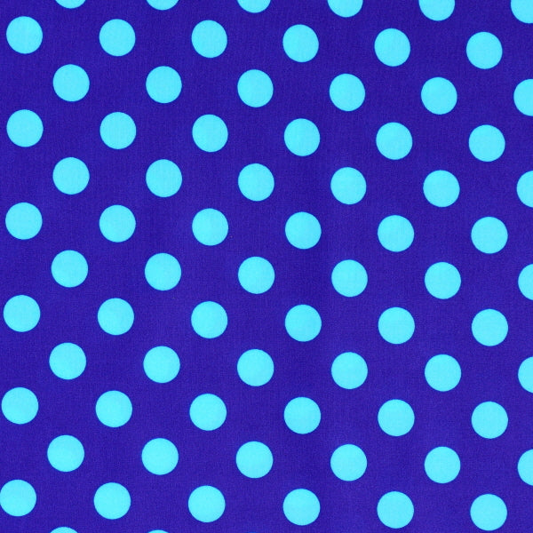 16mm Light Blue Polka Dots on Blue