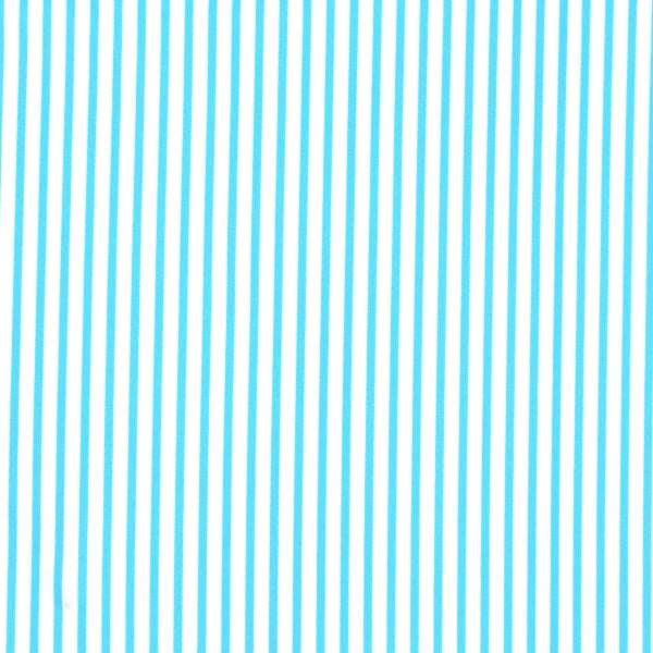 3mm Cyan and White Stripe Spandex