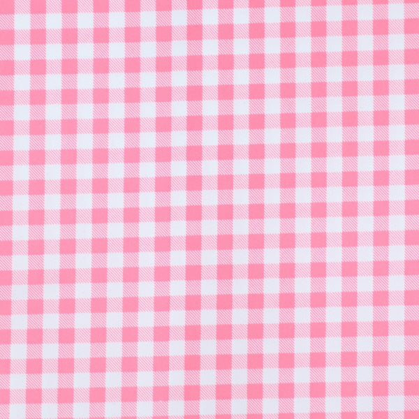 8mm Pink Gingham Print Spandex