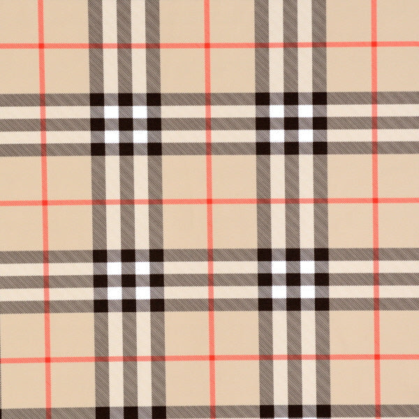 Beige Plaid Print Spandex