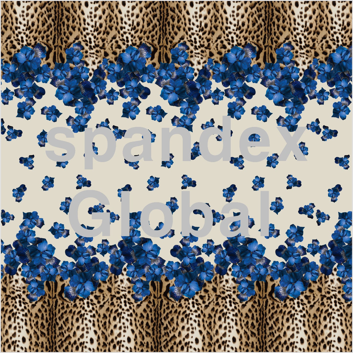 Blue Flowers and Leopard Print