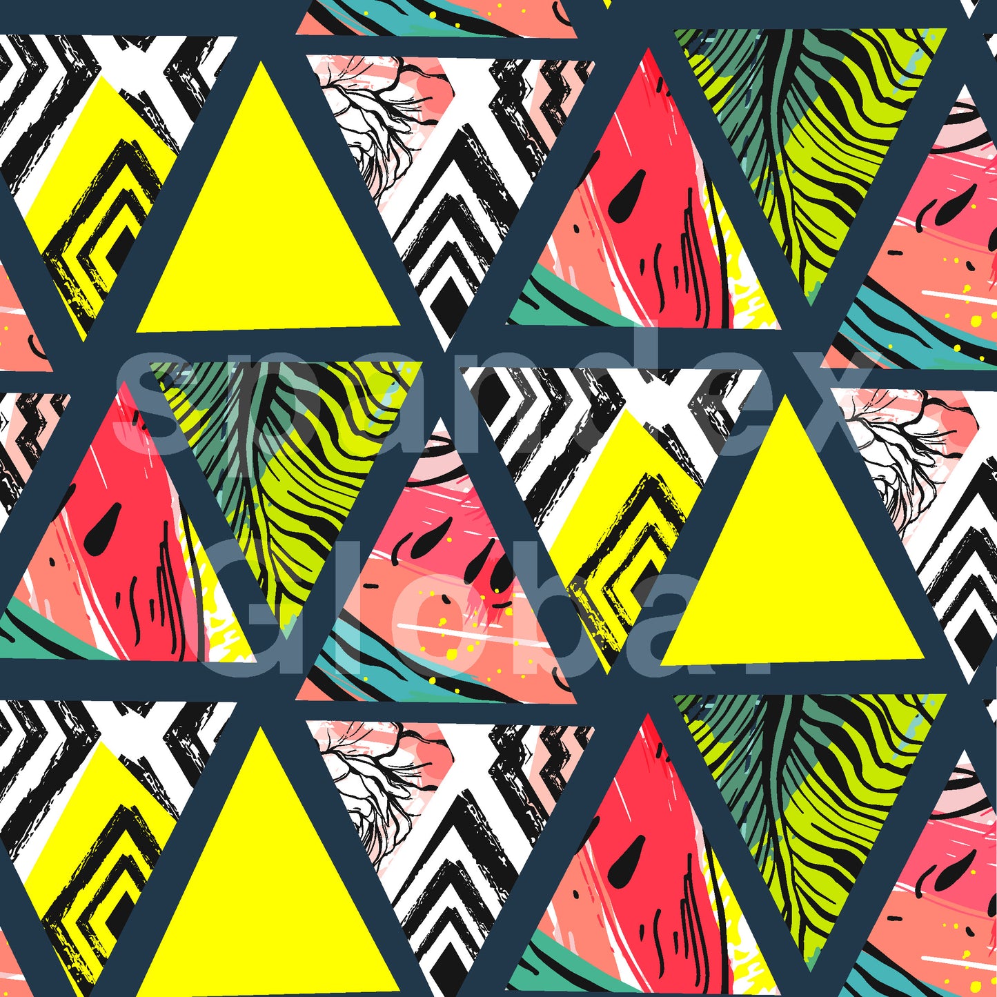 Tropical Abstract Print Spandex