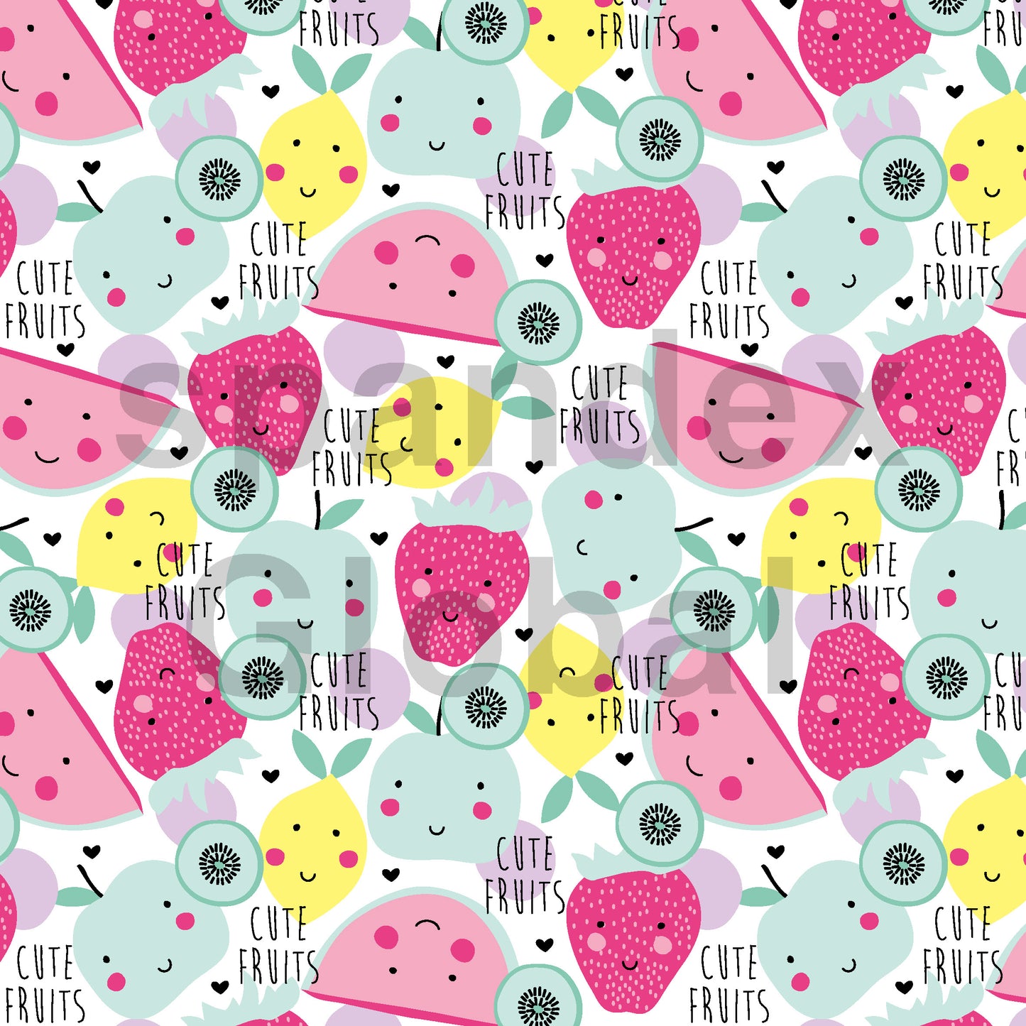 Cute Cartoon Fruit Print Spandex