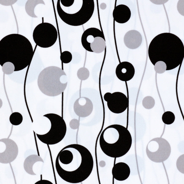 Contemporary Circle and Wavy Line Print Spandex