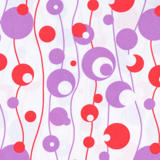 Contemporary Circle and Wavy Line Print Spandex