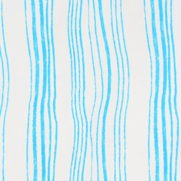 Cyan Squiggly Stripe Print Spandex
