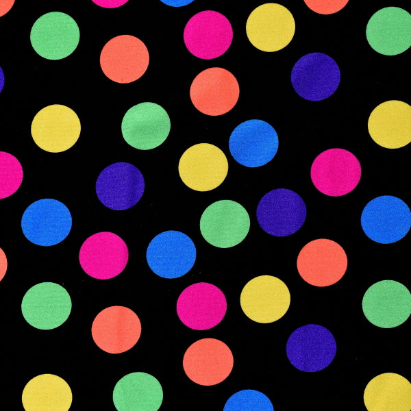 Large Multi Colored Circus Dot Print Spandex