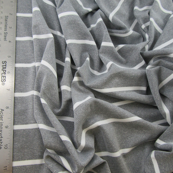 Melange Striped Poly Spandex