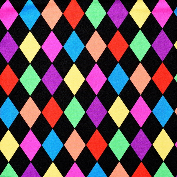 Multi-Colored Diamond Print Spandex