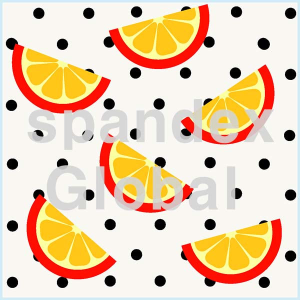 Orange Slices on Polka Dots