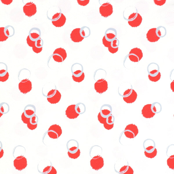 Red Round Brush Strokes Print Spandex