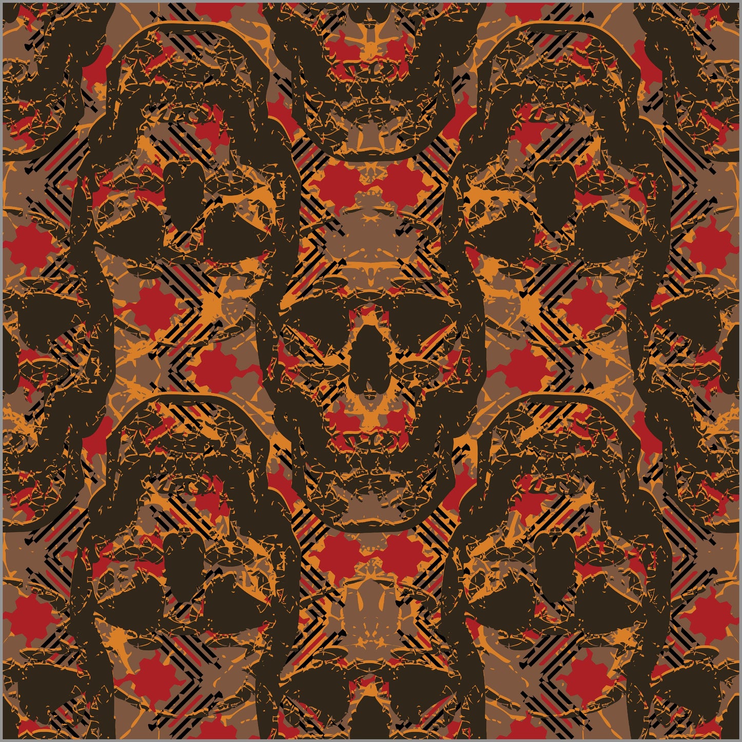 Scratched Skull Print