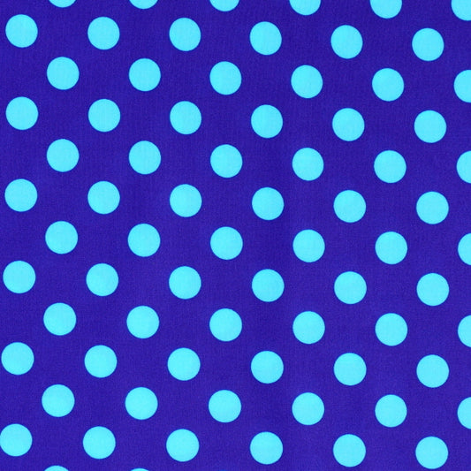 16mm Light Blue Polka Dots on Blue
