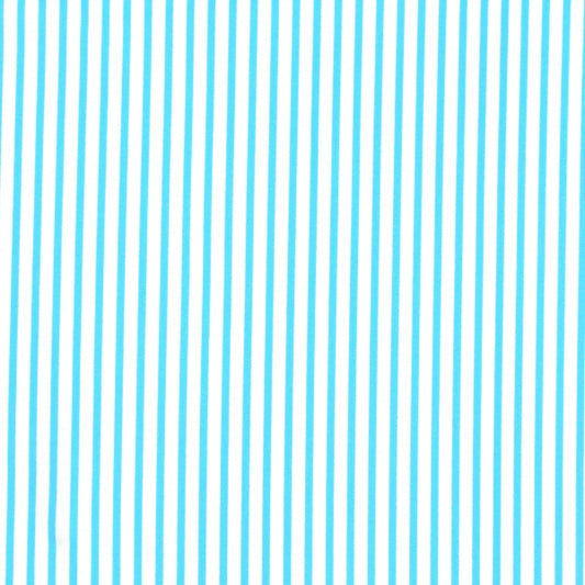 3mm Cyan and White Stripe Spandex