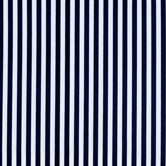 8mm Dark Blue Stripe Print Spandex
