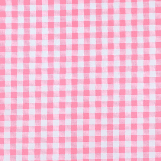 8mm Pink Gingham Print Spandex