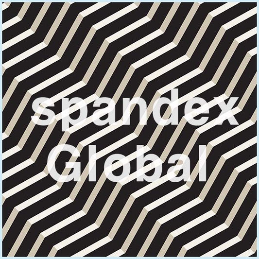 Black and White 3D Chevron Spandex