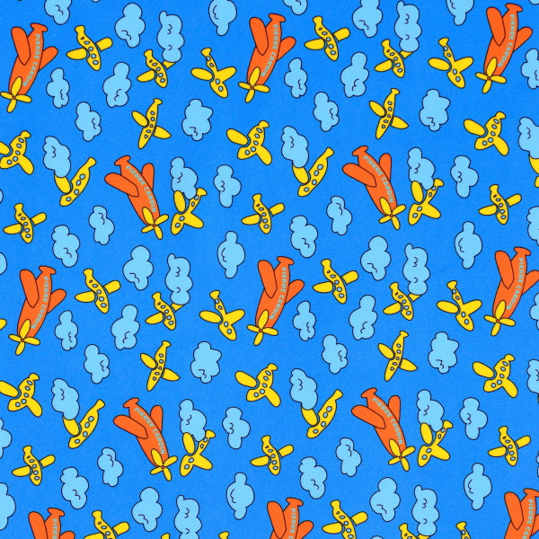 Cartoon Airplane and Cloud Print