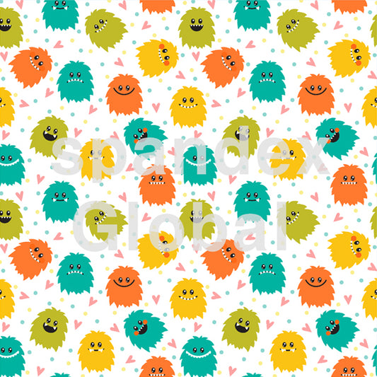 Furry Monster Cartoon Print