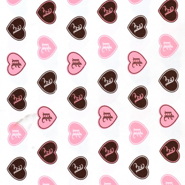 Chocolate and Pink Heart Print