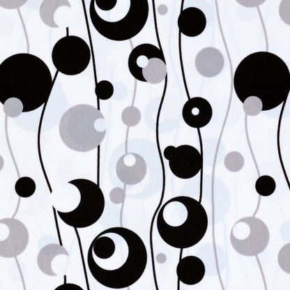 Contemporary Circle and Wavy Line Print Spandex