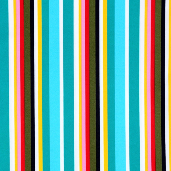 Multi-Colored Stripe Print Spandex
