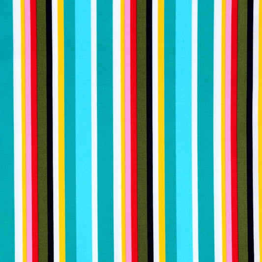 Multi-Colored Stripe Print Spandex