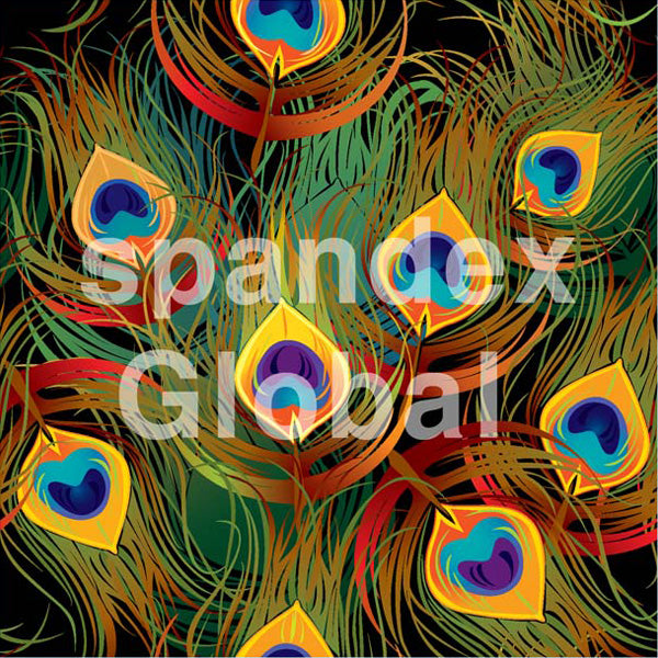 Iridescent Peacock Plume Spandex