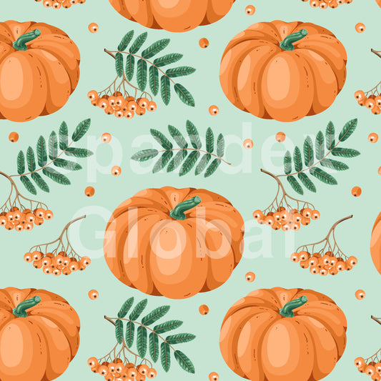 Autumn Harvest Pumpkin Print Spandex