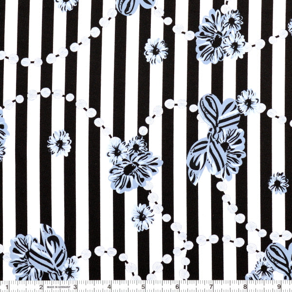 Ribbon and Beads Stripe Print Spandex