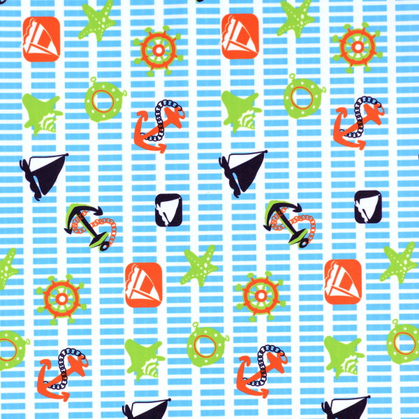 Sky Blue Oceanic Print