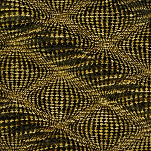 Gold Metallic Op Art Checkerboard Pattern Crinkled Chiffon