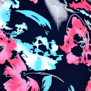 Abstract Floral Print Spandex