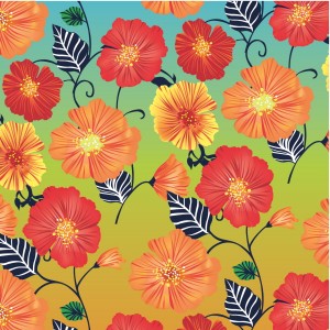 Colorful Floral Garden Print Spandex