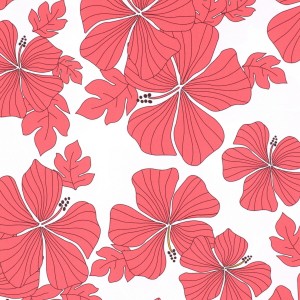 Elegant Hibiscus Flower Print Spandex