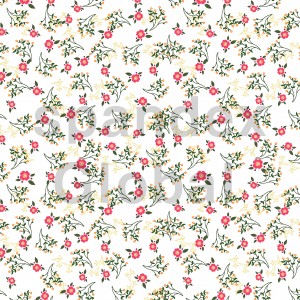 Red Floral Calico Print