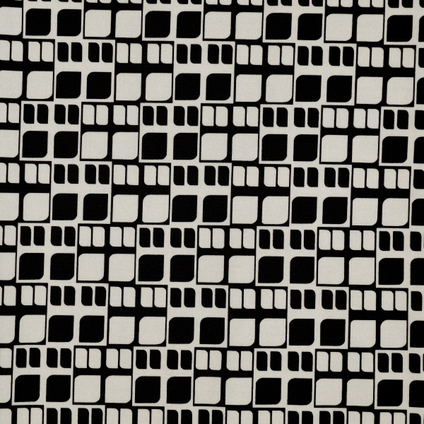 Black and White Geometric Square Print Spandex