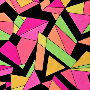 Multi Colored Geometric Print Spandex