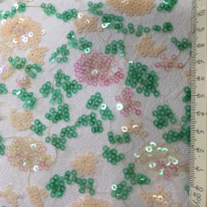 3mm Floral Sequins On Poly Net