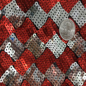 5mm Rectangular Design Sequin on Poly Spandex