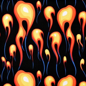 Orange Fire Flame Print Spandex